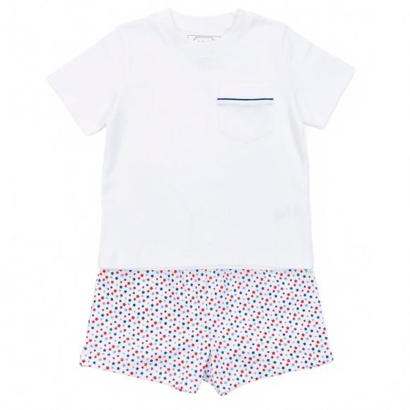 Lila & Hayes Boys Walker Shorts Set - American Flag main image 1
